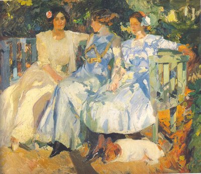 Mijn Vrouw en Dochters in de Tuin door Joaquín Sorolla